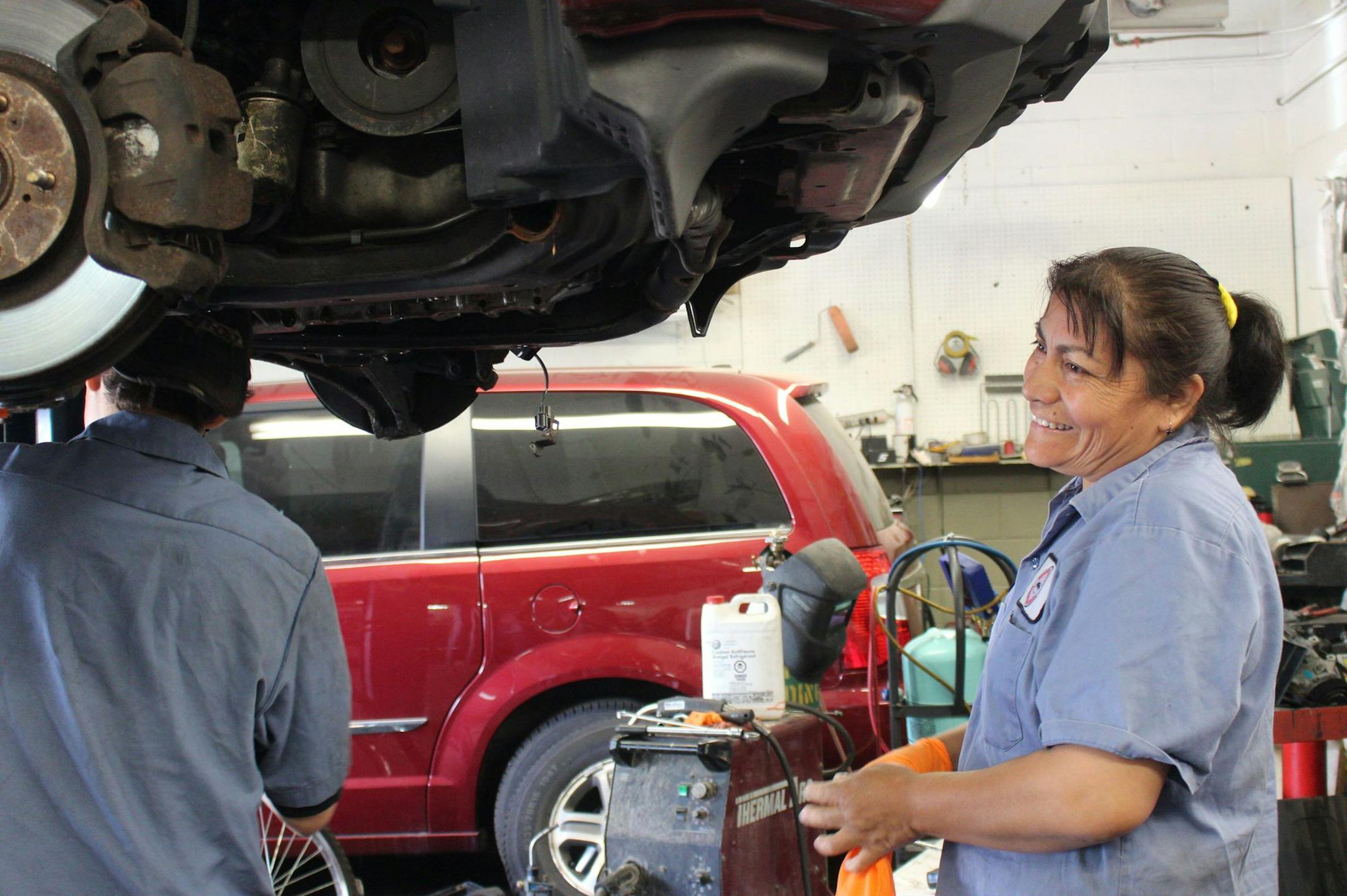 Maria Garcia runs her auto body shop focused on quality and respect. Sometimes, customers are surprised to learn she's the owner.