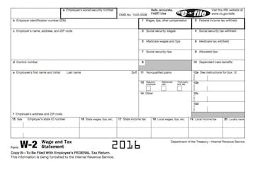 This screen grab from the Internal Revenue Service website shows a sample W-2 form. Employers are being tricked into sending detailed employee tax inf