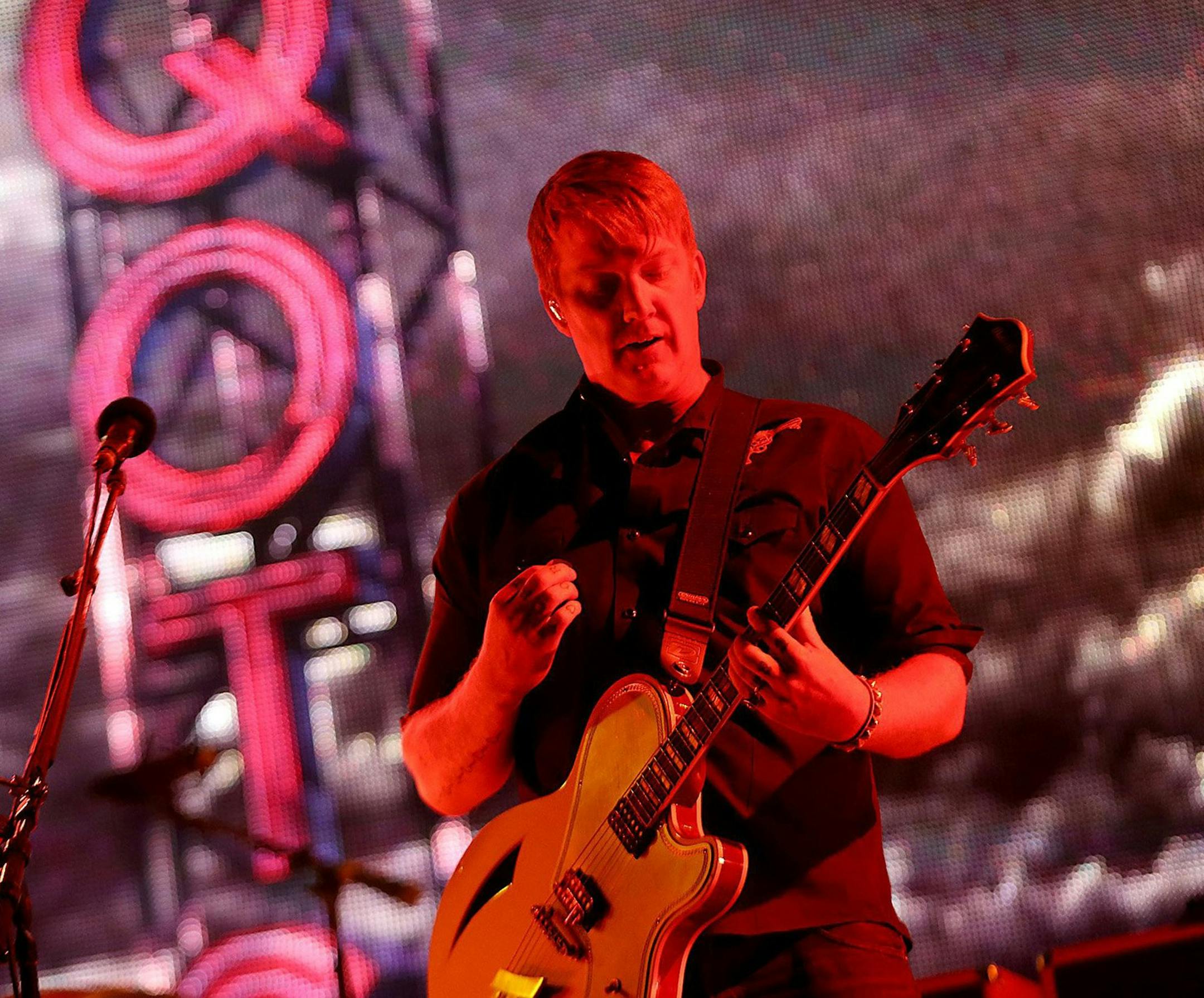 Queens of the Stone Age frontman Joshua Homme performs on the second night of the Coachella Music and Arts Festival in Indio, Calif., on Saturday, April 12, 2014.
