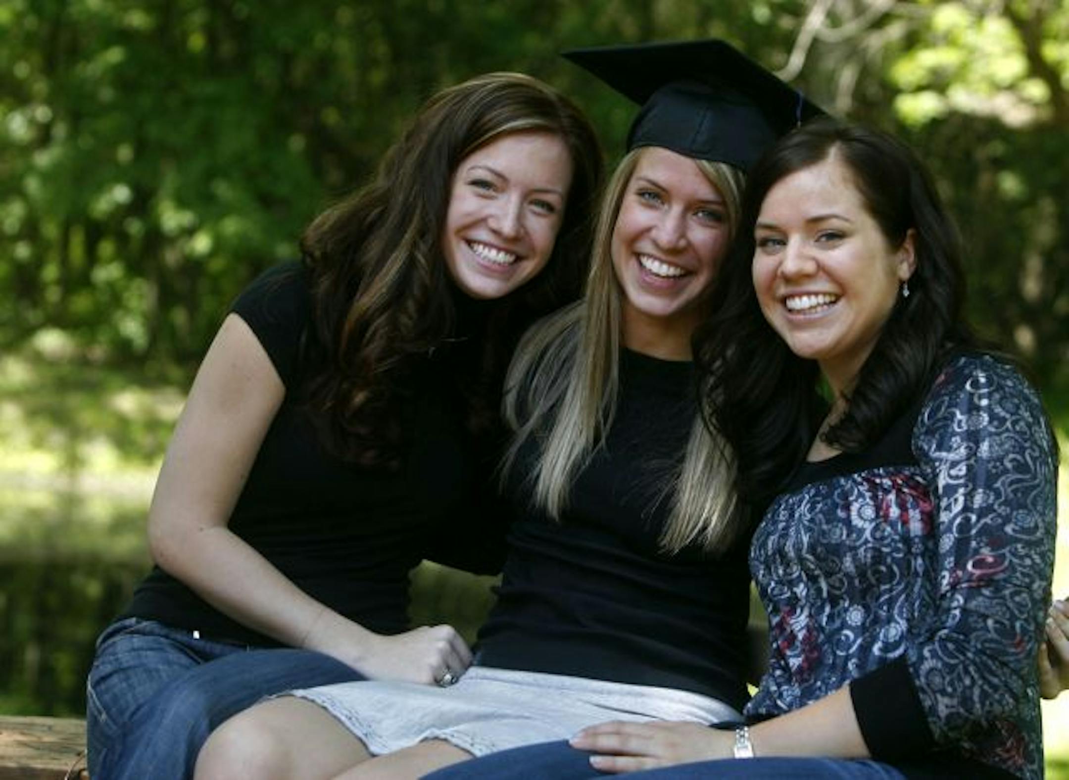 Ava Tamosuinas, center, will follow her older sisters to the U.S. Air Force Academy. At left, Amanda, 23, graduated from the academy last year. Alexis, 20, is currently attending.