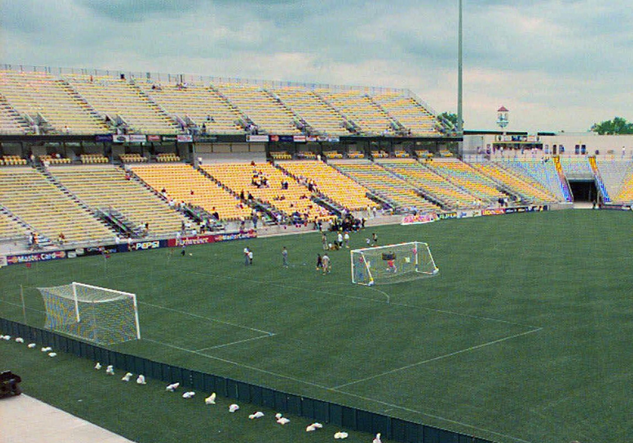 FILE - In this May 15, 1999, file photo, the stadium built for the Columbus Crew soccer team is shown in Columbus, Ohio. The owner of the Crew SC says the team will move to Austin, Texas, unless a new stadium is built in Columbus. Precourt Sports Ventures, owner of the Major League Soccer club since 2013, said it &#xec;is exploring strategic options to ensure the long-term viability of the club.&#xee; (AP Photo/Chris Putman, File) ORG XMIT: MIN2017102716052435
