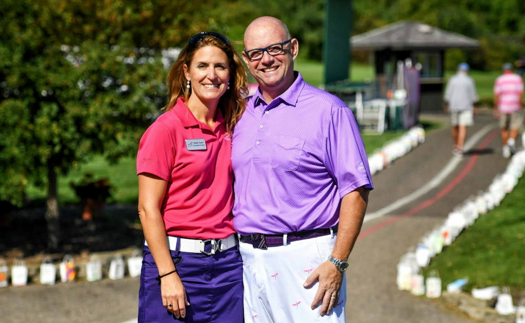 Katey and Scott Taylor at an Abbey's Hope fundraiser at Braemar Golf Course in Edina. Their 6-year-old daughter died after being disemboweled by the suction of a faulty pool drain. The foundation promotes pool safety.