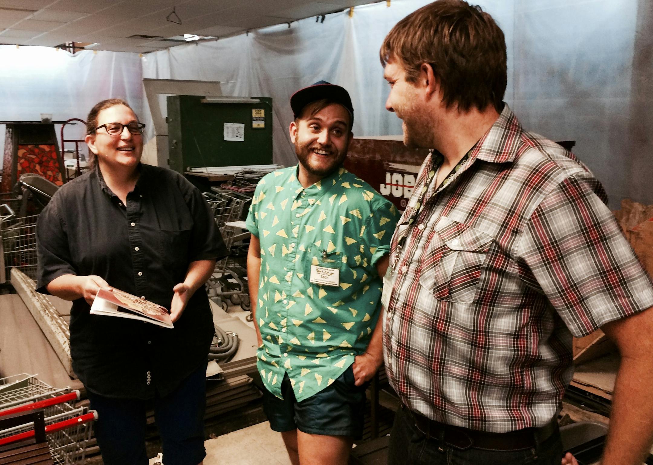 General Manager Amy Fields and employees Seth Stratton and John Lacaria in space that is being remodeled as part of a $6.7 million overhaul and expansion of Eastside Food Co-op in northeast Minneapolis.