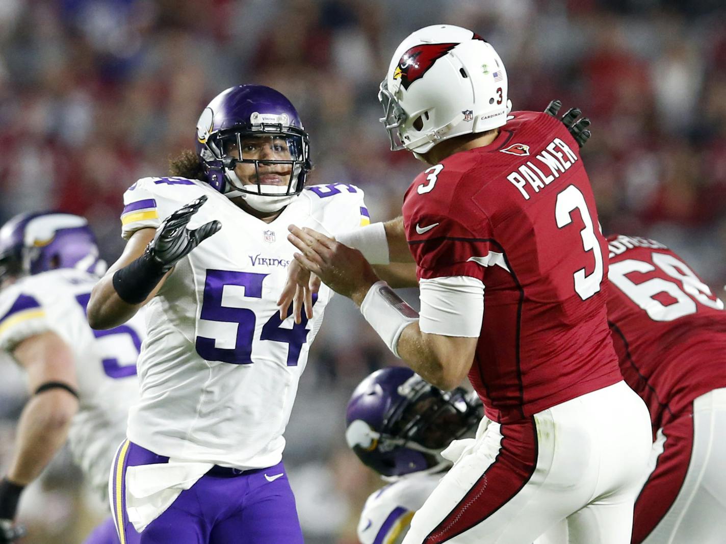 Minnesota Vikings Eric Kendricks (54). ] CARLOS GONZALEZ &#xef; cgonzalez@startribune.com - December 10, 2015, Glendale, AZ, University of Phoenix Stadium, NFL, Minnesota Vikings vs. Arizona Cardinals