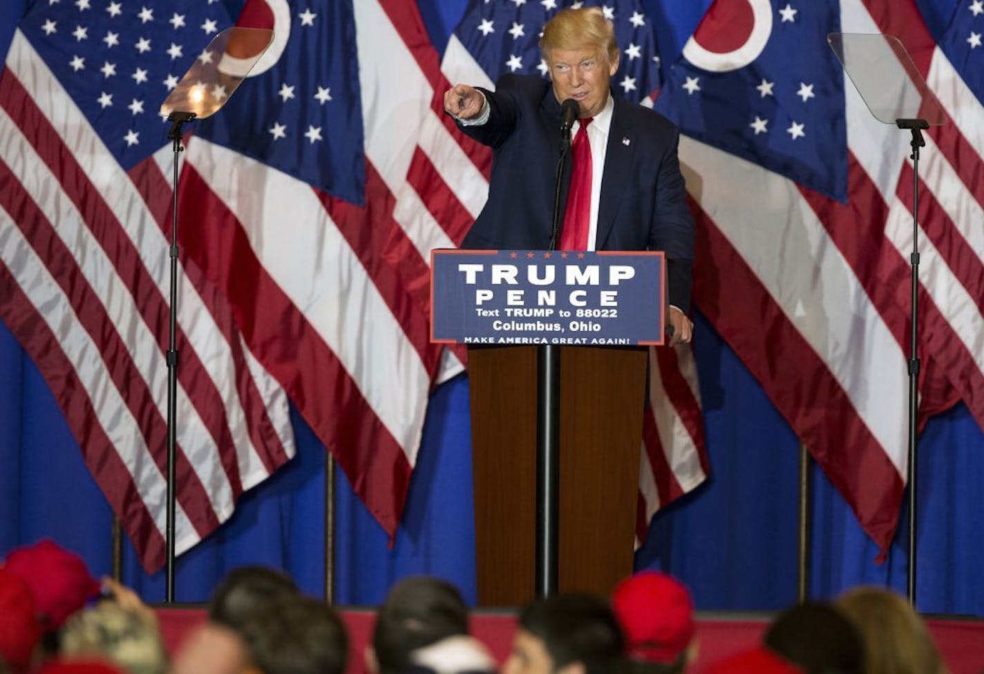 Republican presidential candidate Donald Trump delivered a speech Thursday in Columbus, Ohio.