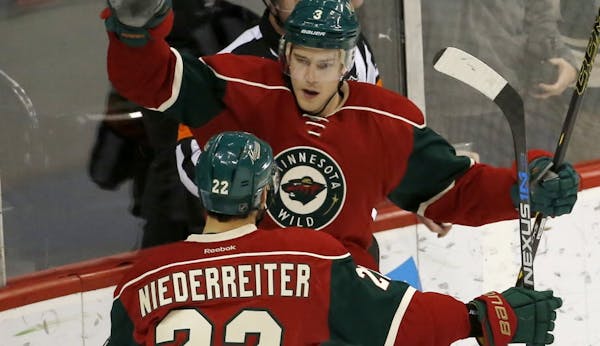 Nino Niederreiter and Charlie Coyle during their time with the Wild. Both were traded this season.