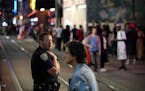 A Minneapolis Police officer looked for trouble after closing time along 5th Street near Hennepin Avenue. ] AARON LAVINSKY &#xef; aaron.lavinsky@start