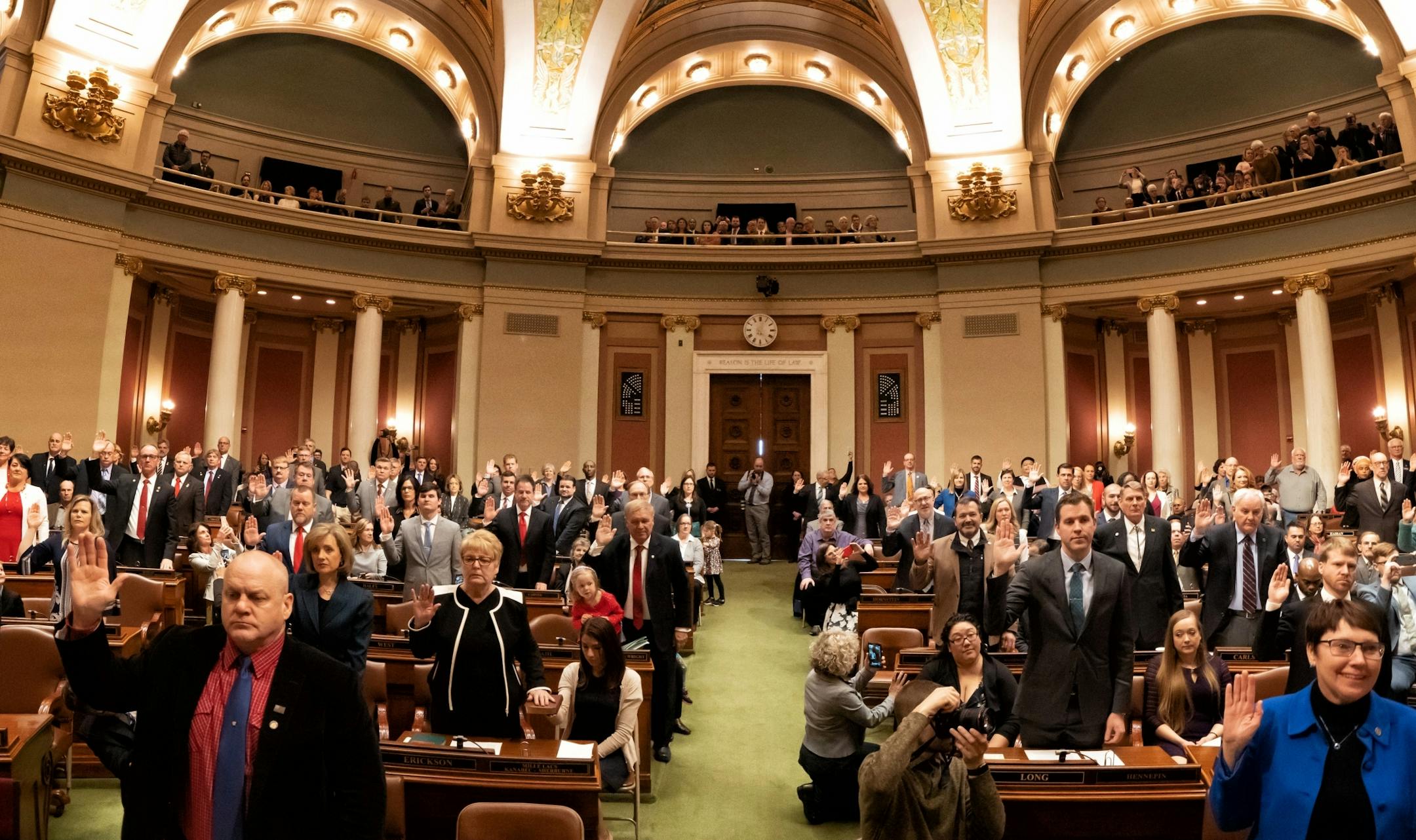 The 91st Minnesota legislative session began with a swearing in ceremony for all members.