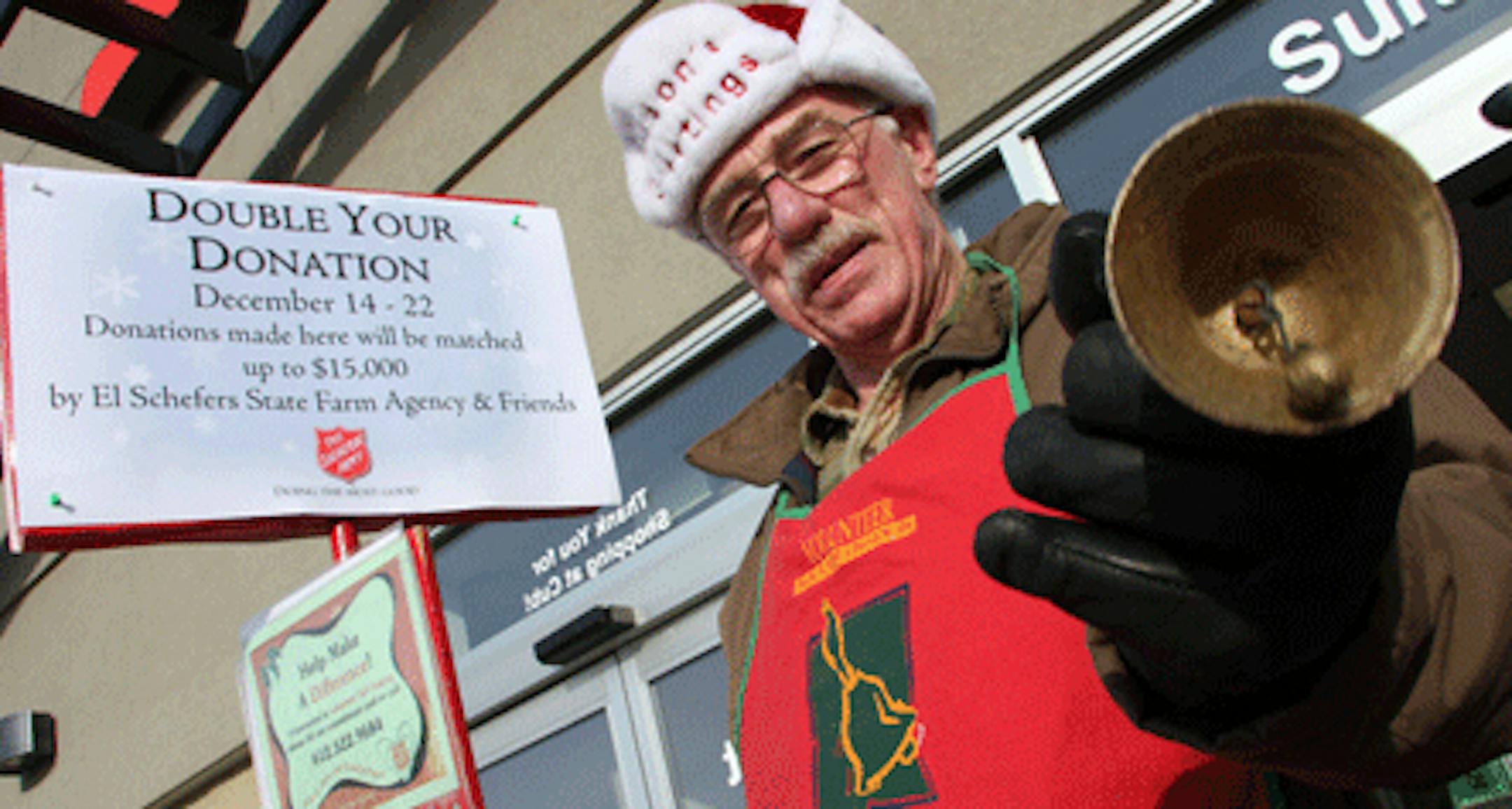 Elmer Schefers is matching all donations made from through Dec. 22 at the Salvation Army's website, www.thesalarmy.org, and at two Plymouth Cub Foods stores.