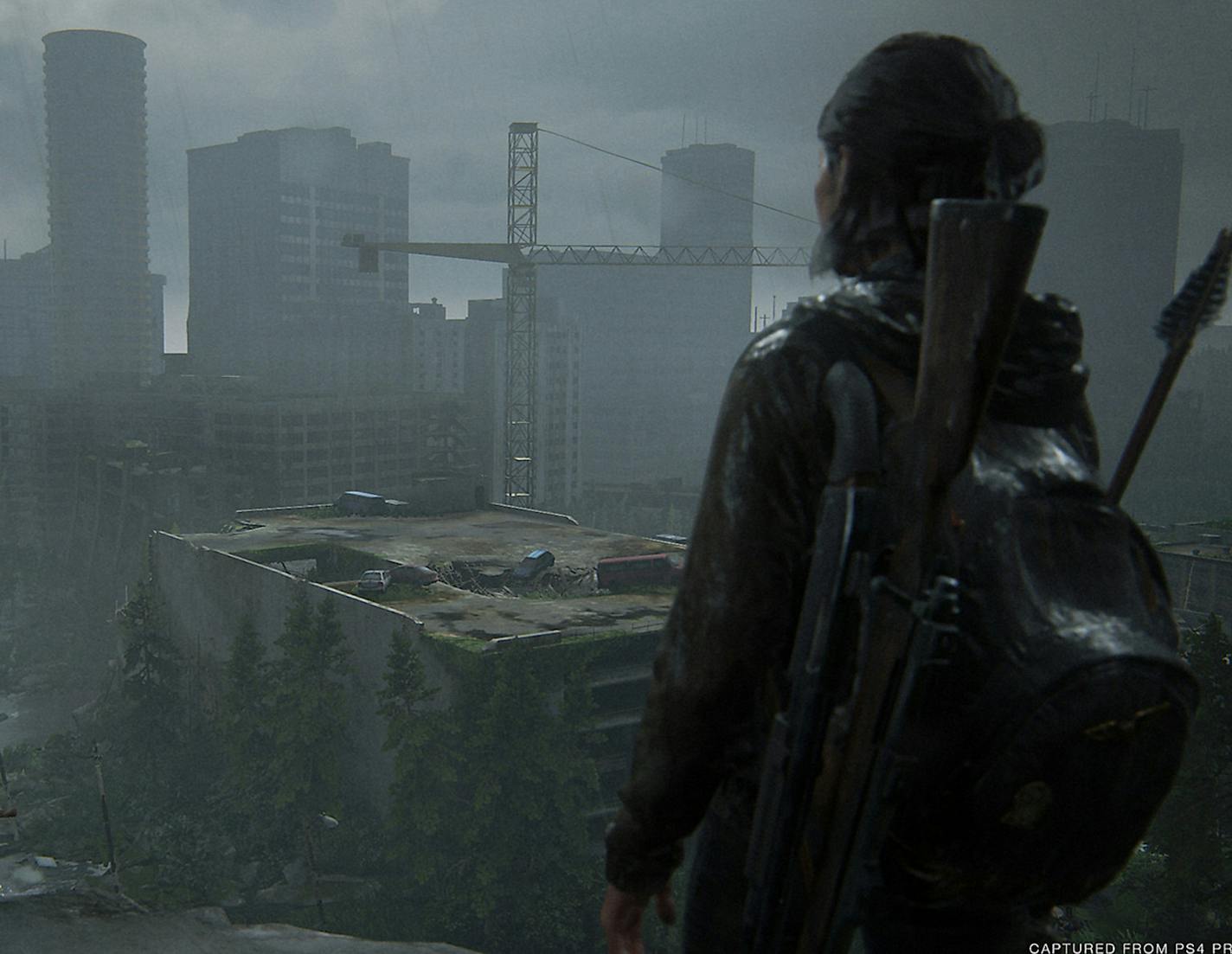 Ellie explores the ruined remains of Seattle in search of revenge in "The Last of Us Part II."