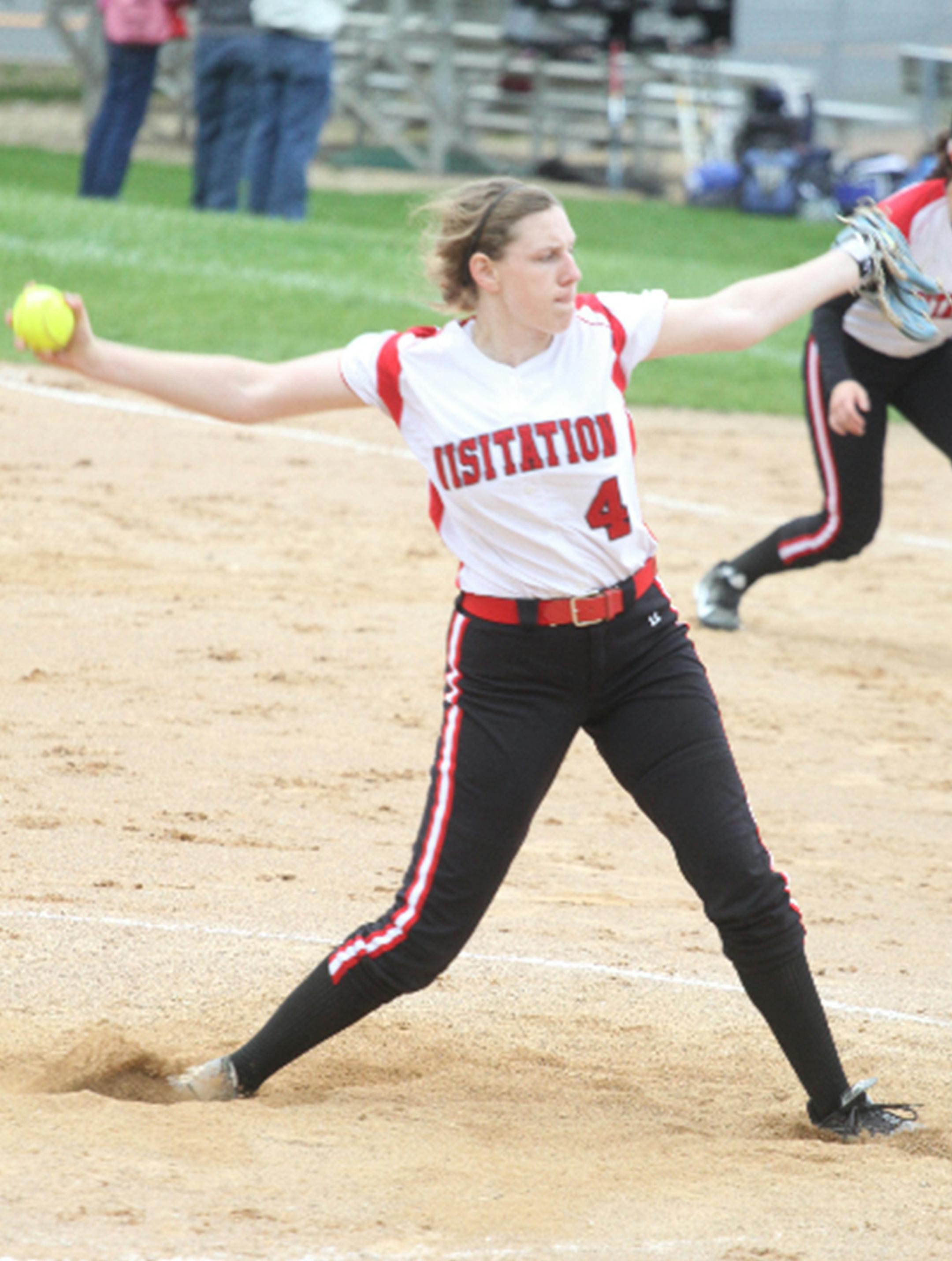 Visitation softball player Kierstin Anderson-Glass. Photo by Dana Anderson