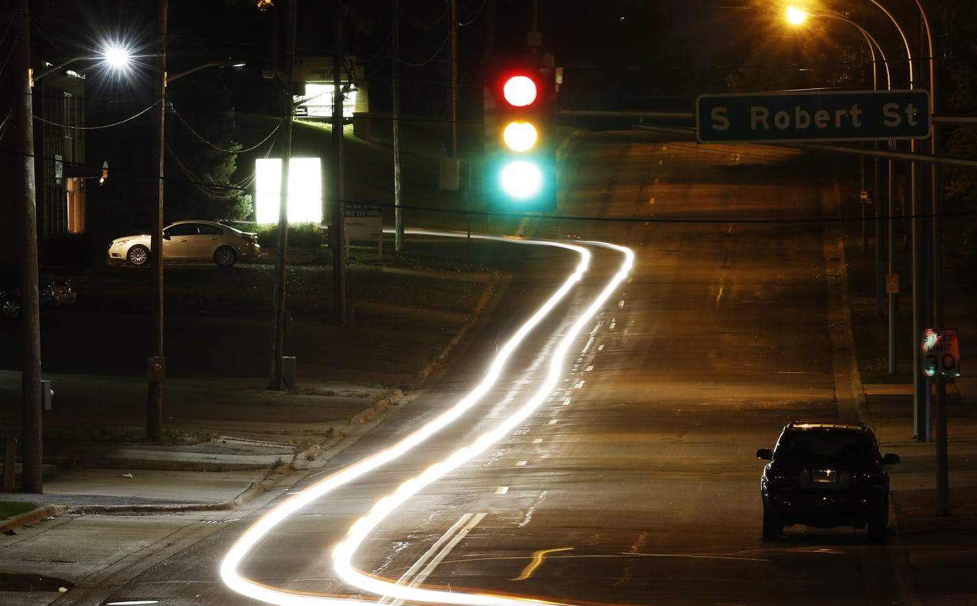 The LED street light on the left is considerably brighter than the conventional ones on the right as seen in how Moreland Ave is illuminated.Significant energy savings have been recorded half way through Xcel Energy's West St. Paul LED street light experiment. More than 500 of the city's street lights have been converted to LED in the first community wise test of their energy use, reliability and light production in the state. Xcel plans to use the results to propose LED rates to the PUC. Reside