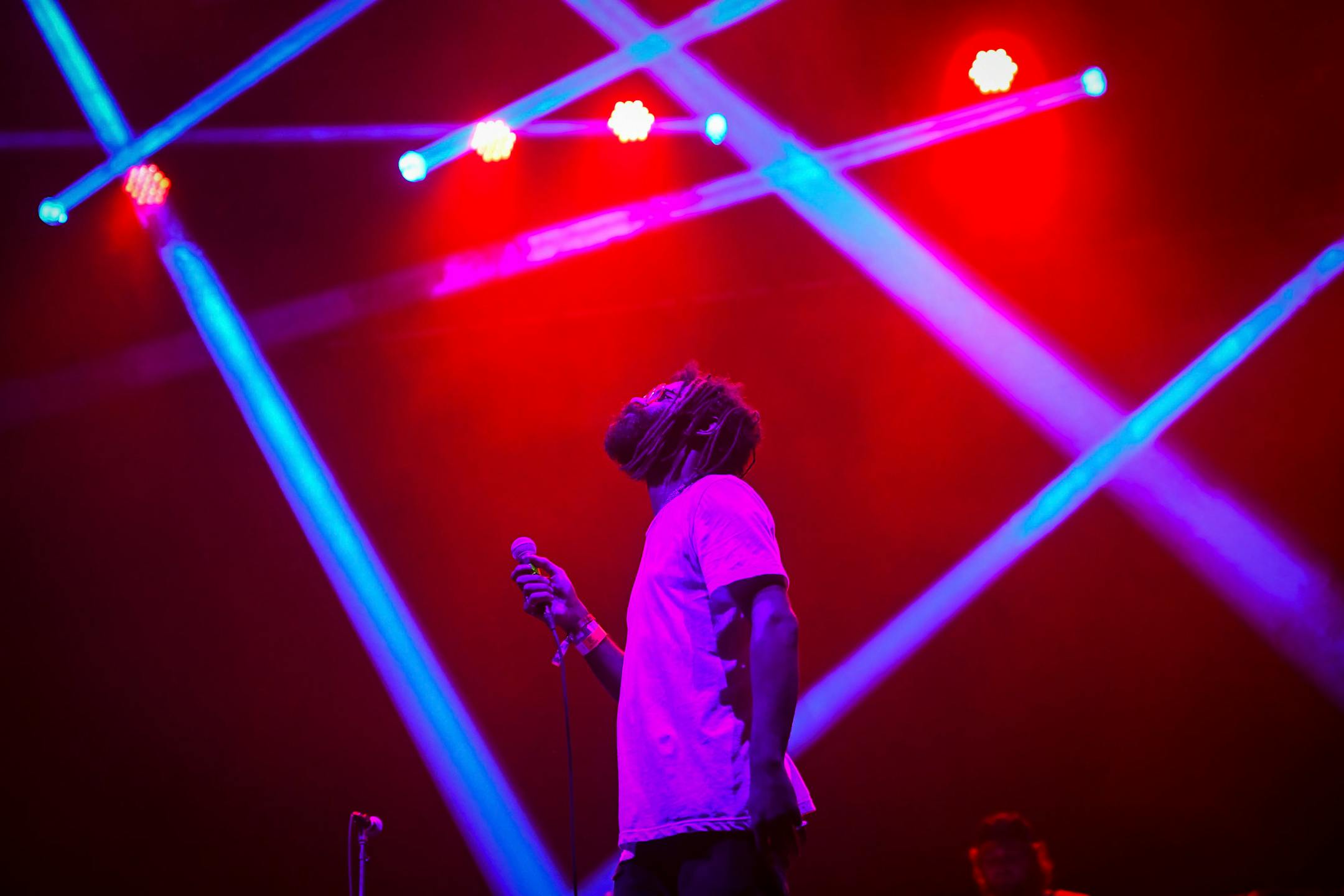 Velvet Negroni performed Saturday night during the PEOPLE Mix Tape set on the Lake Eaux Lune stage. ] AARON LAVINSKY ï aaron.lavinsky@startribune.com Day two of the Eaux Claires Music & Art Festival was held Saturday, July 7, 2018 at Foster Farms in Eau Claire, Wisc.