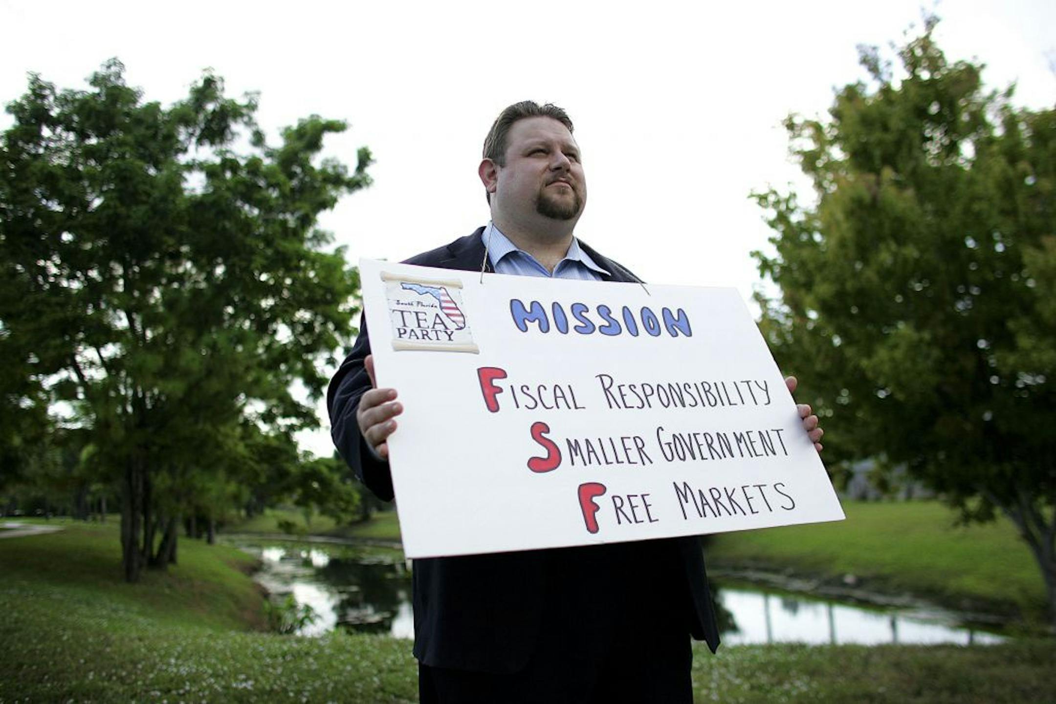 FILE -- Everett Wilkinson, a tea party leader, in Palm Beach Gardens, Fla., Oct. 20, 2010. From Mitt Romney's 2012 presidential loss through the tax fight early in 2013, Republicans have seen the foundations of their strategy called into question, stirring a debate about how to reshape the party.