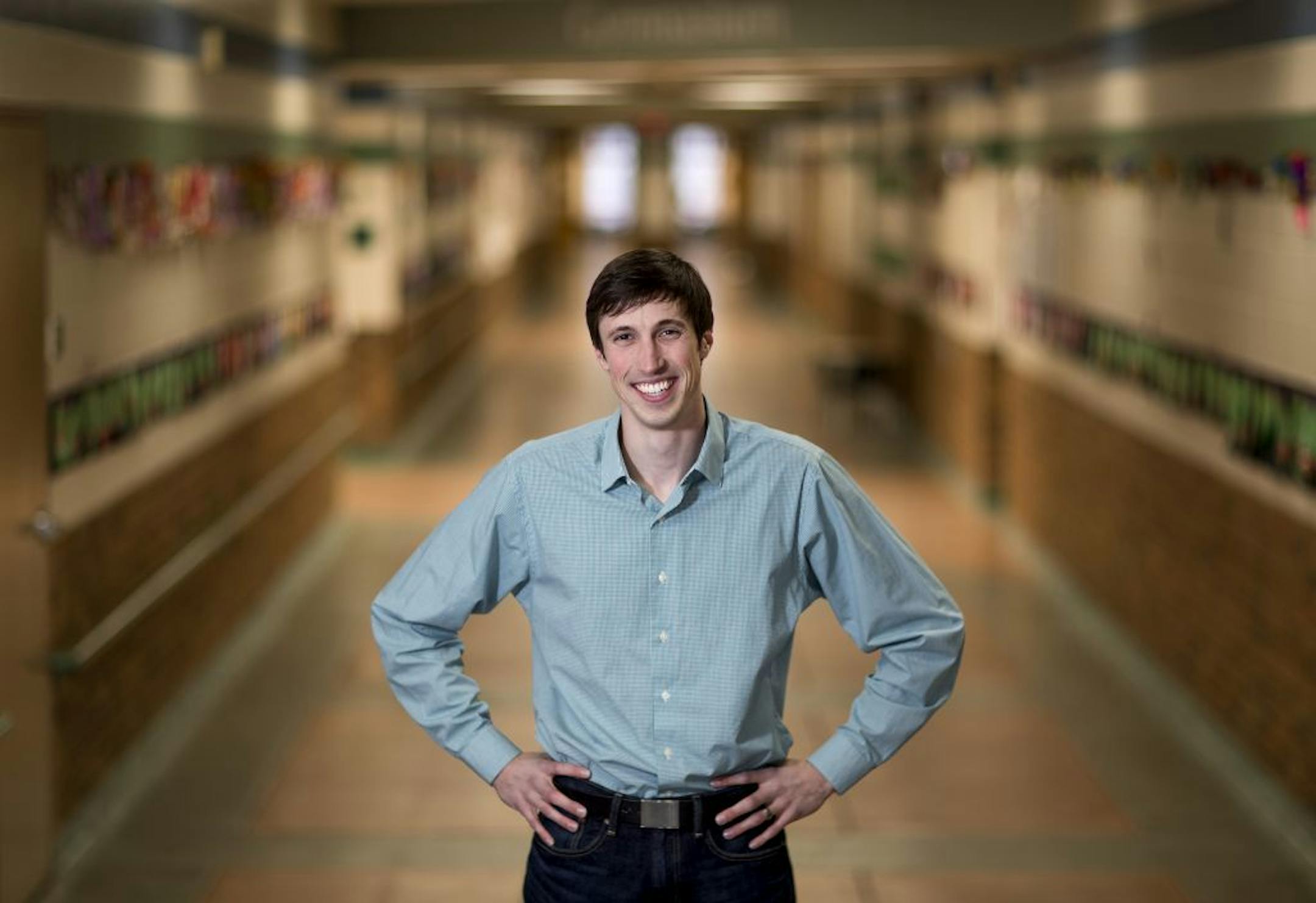 Minneapolis school board member Josh Reimnitz photographed at Bryn Mawr Elementary School.