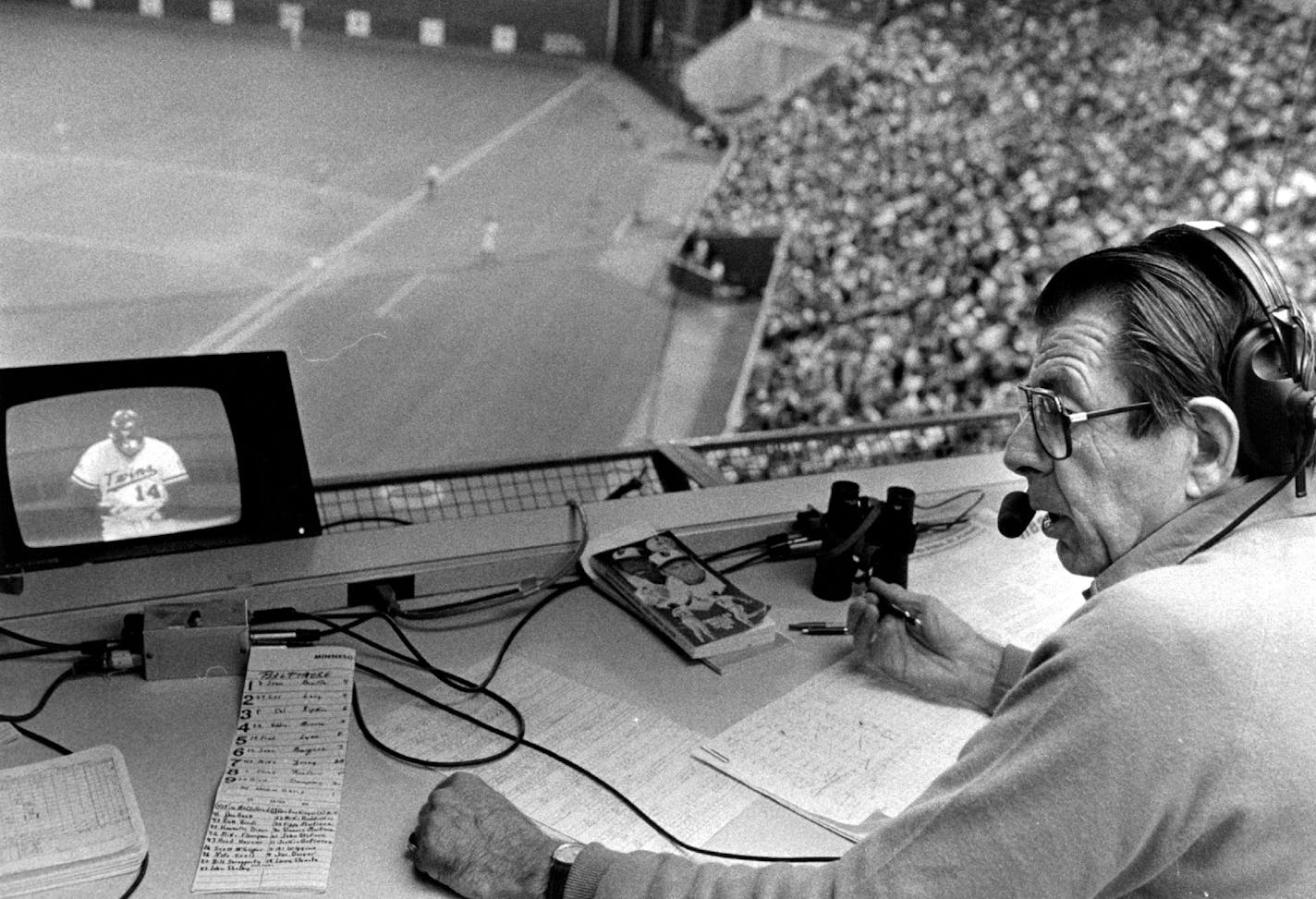 Herb Carneal called a Twins game in July 1986