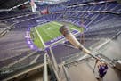 Representing the Minnesota Special Olympics, Patrick Healy of the Rochester Flyers Football Team, blew the Vikings Gjallarhorn at kickoff to an empty 