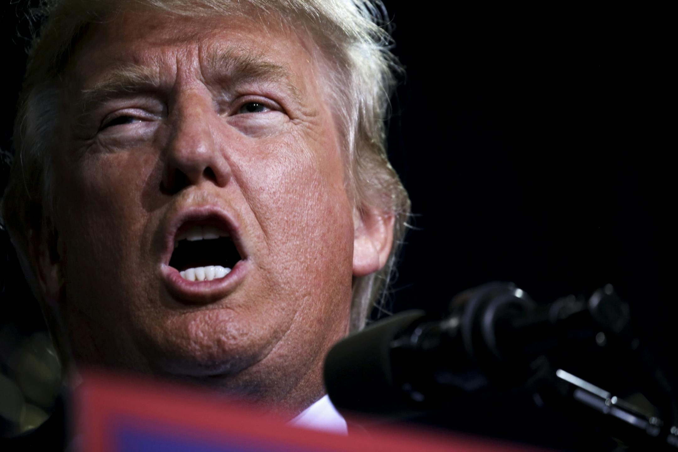 Donald Trump, the Republican presidential nominee, speaks during a campaign event focused on immigration policy, at the Phoenix Convention Center in Phoenix, Aug. 31, 2016. Earlier Wednesday, Trump traveled to Mexico City to meet with President Enrique Pena Nieto to discuss economic and border concerns. (Travis Dove/The New York Times)