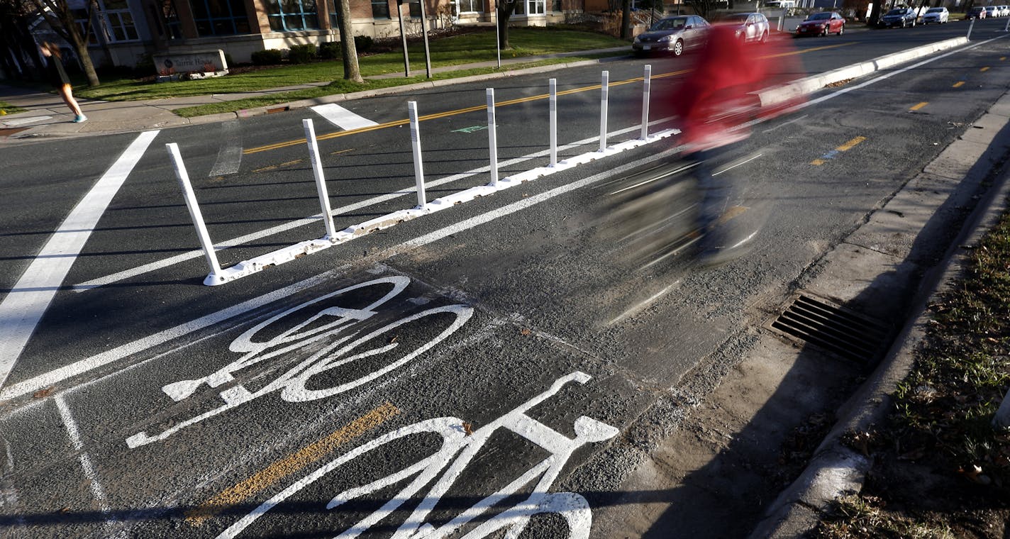 A bike trail near the University of Minnesota.