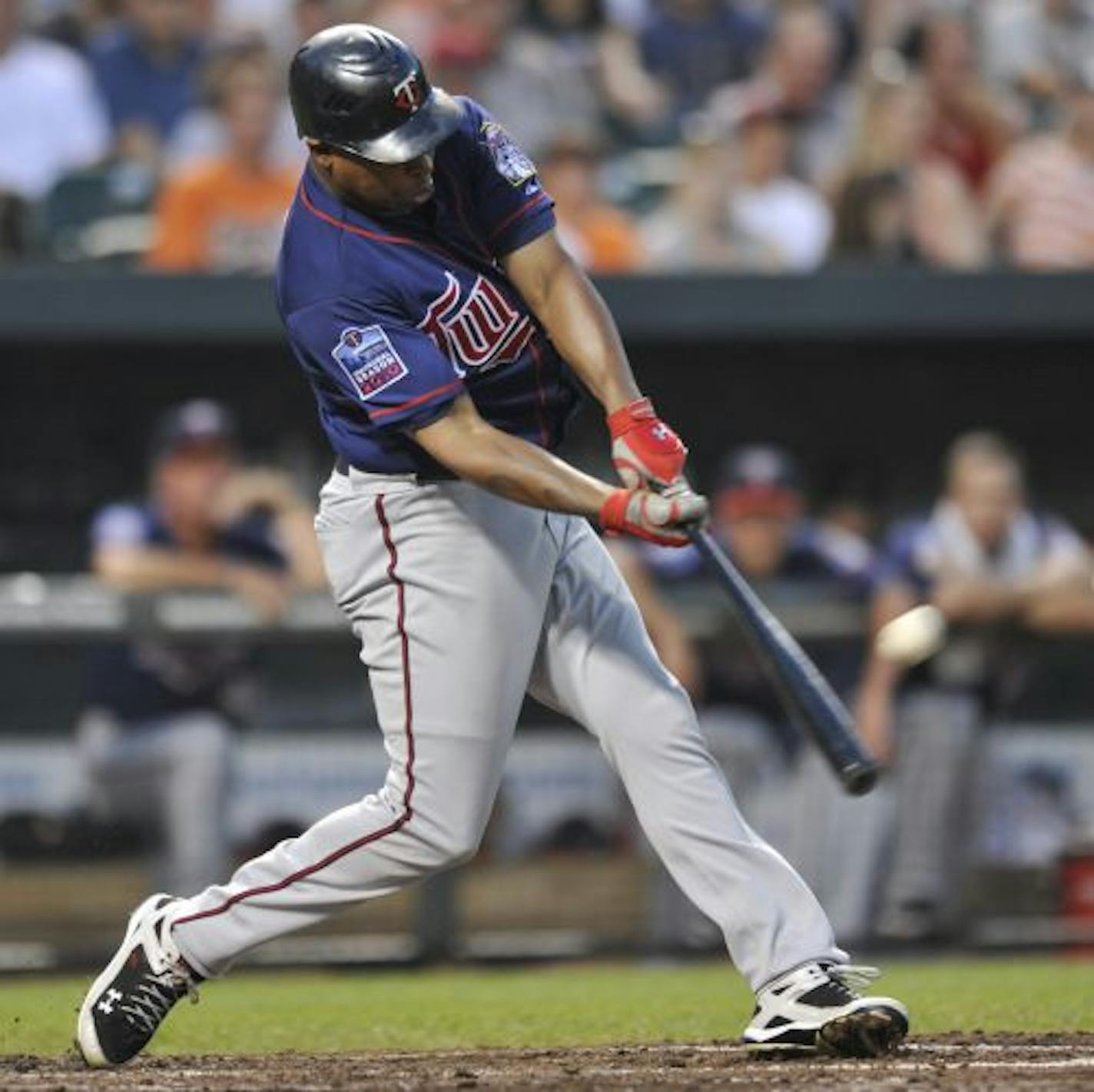 Delmon Young connected for a two-run home run against the Baltimore Orioles in the fifth inning on Saturday. The Twins won 7-2.