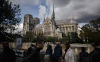 The Notre Dame Cathedral in Paris, Sept. 19, 2017. Rain, wind and pollution have battered the cathedral, which is seeking funds in France and in the U