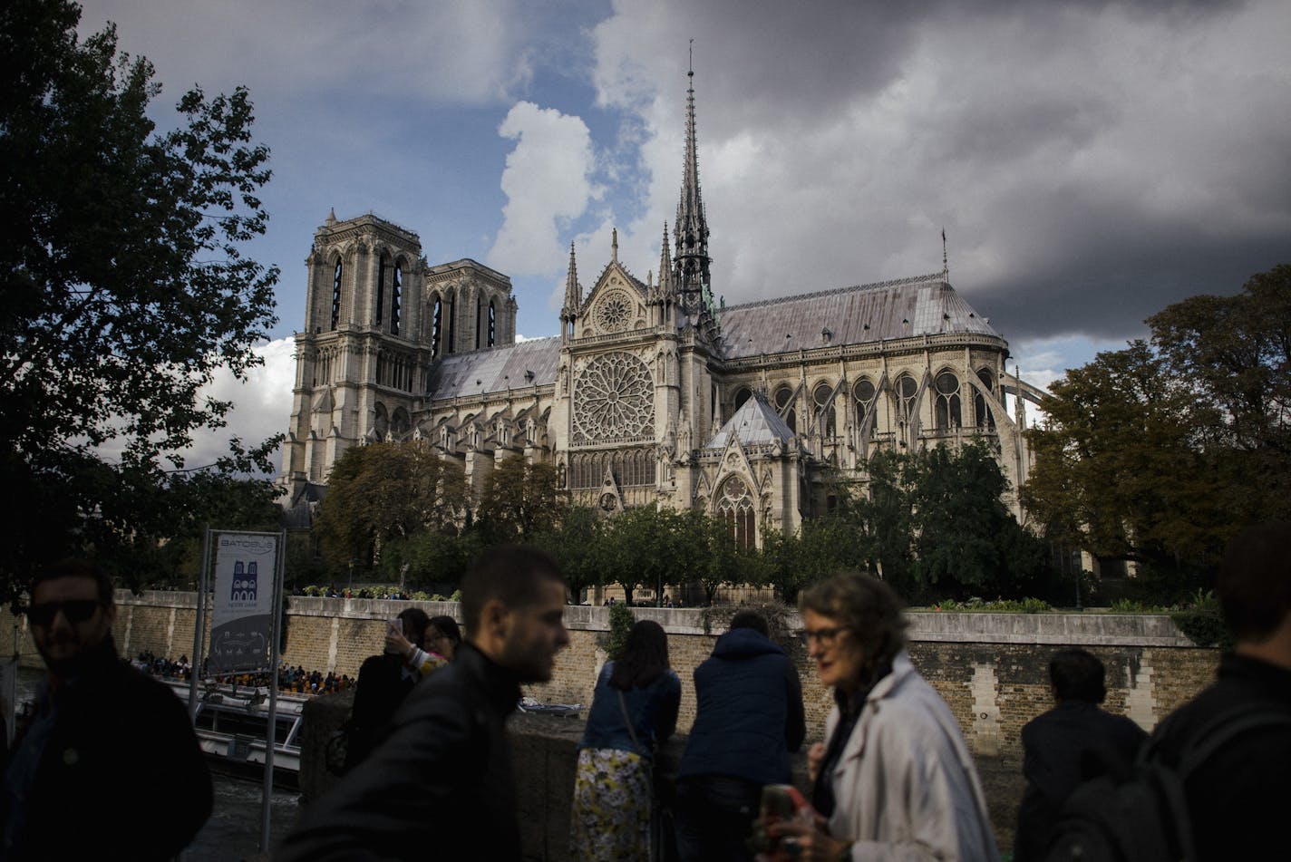 The Notre Dame Cathedral in Paris, Sept. 19, 2017. Rain, wind and pollution have battered the cathedral, which is seeking funds in France and in the United States to help pay for extensive renovations. (Dmitry Kostyukov/The New York Times)