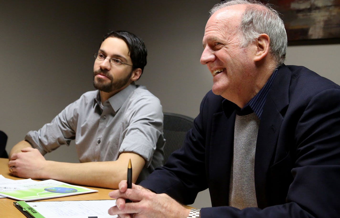 TerraCOH&#x2019;s Jimmy Randolph, left, and John Griffin are hoping to raise capital for their new geothermal energy system that would produce low-cost, clean energy. They&#x2019;re planning a plant in North Dakota.