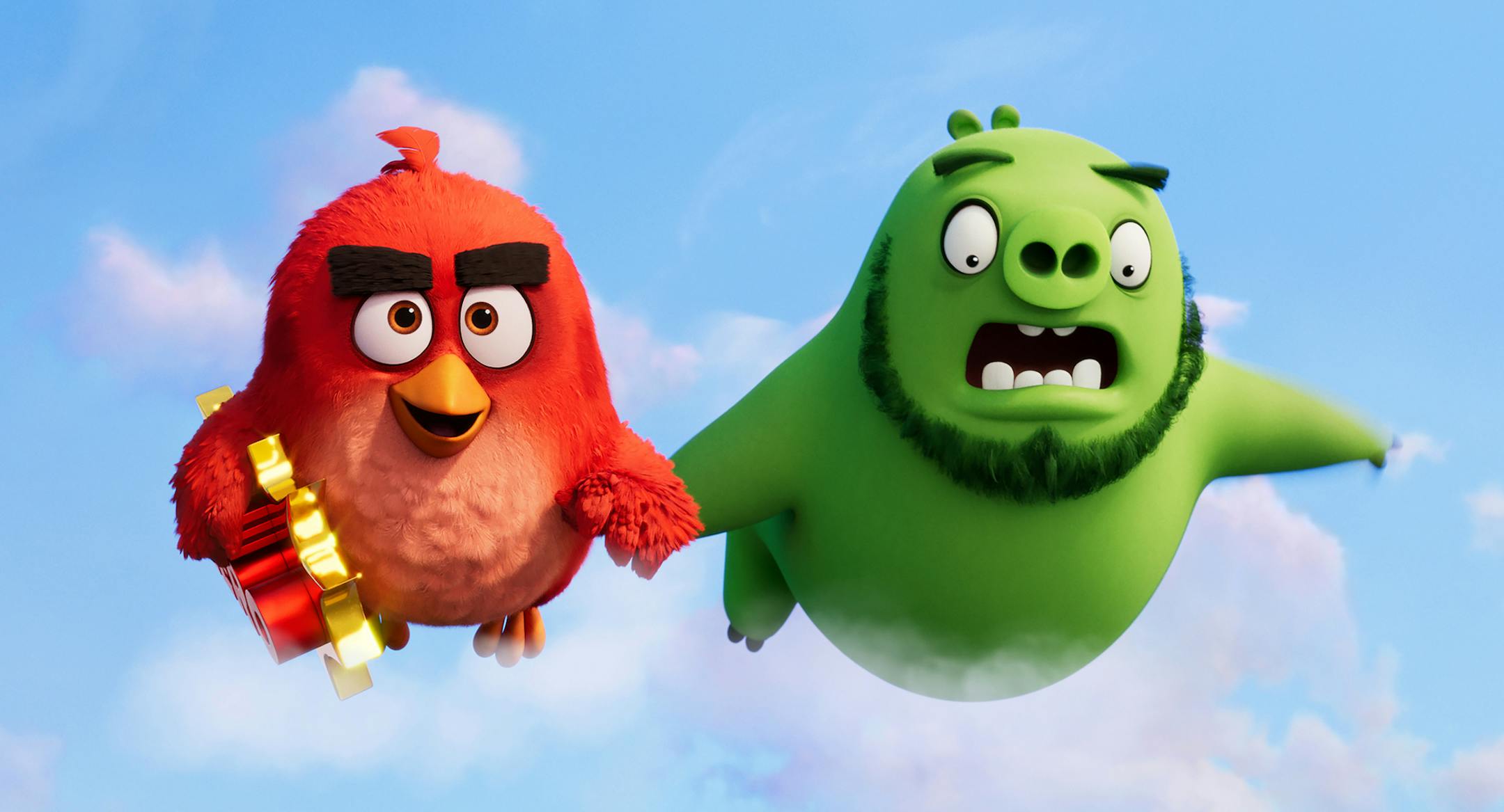 This image provided by Sony Pictures shows Red (Jason Sudeikis), left, and Leonard (Bill Hader) in Columbia Pictures and Rovio Animations' Angry Birds 2. It's hard to have huge expectations for a movie called "The Angry Birds Movie 2." After all, it's not even a movie based on a smartphone game. It's a SEQUEL to a movie based on a smartphone game. But now that we've established that nobody's expecting Ingmar Bergman here, let's offer up some praise for this sequel-to-a-movie-based-on-a-smartphon
