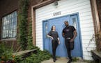 Byron Johnson, owner of Duende Studio, and Leah Lapic, a dance instructor, stand in front of the building they hope to turn into a dance studio on NE.