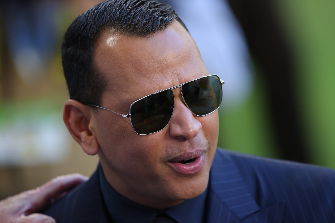 Former baseball player Alex Rodriguez looks on before Super Bowl LIV at Hard Rock Stadium on February 2, 2020, in Miami Gardens, Florida. (Ronald Martinez/Getty Images/TNS) ORG XMIT: 13928915W