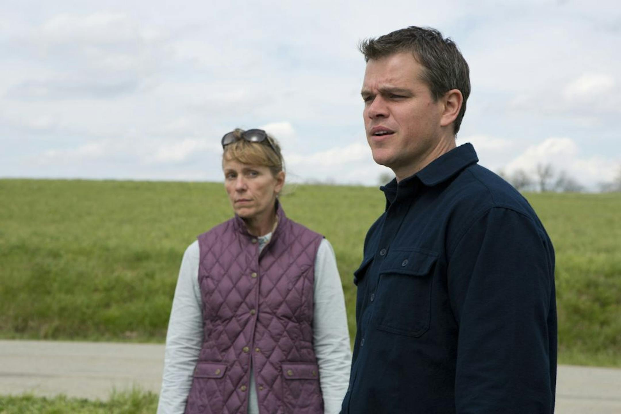 Frances McDormand and Matt Damon are gas-company employees in "Promised Land."