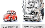 Sack cartoon: VW emission scandal