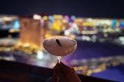 A cocktail on the 66th floor terrace of Alle Lounge at Resorts World Las Vegas.