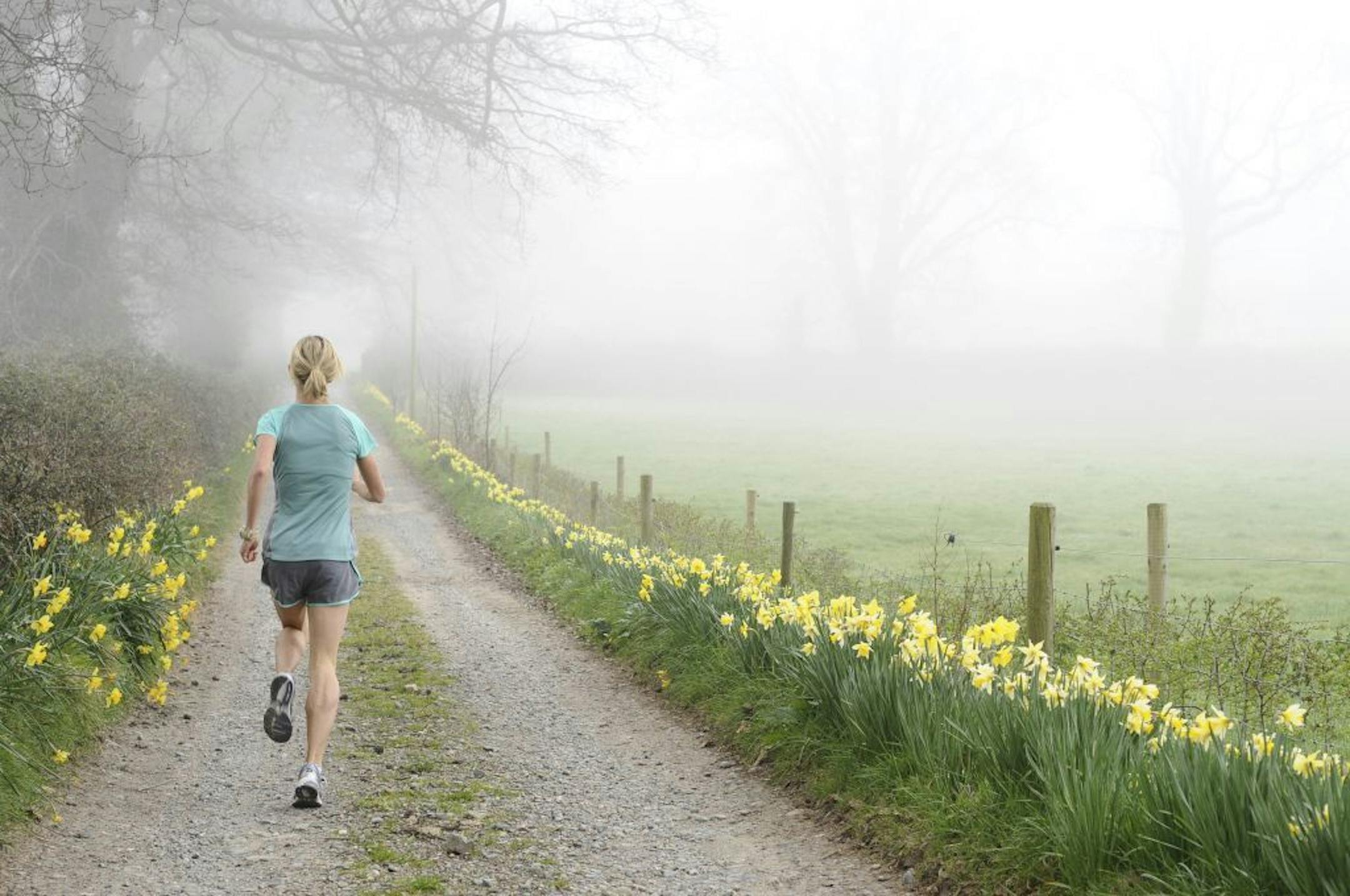 Istock photo, woman running in spring