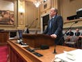 Minneapolis landlord Steve Frenz stands before a council committee last month to request that his rental license revocation be stayed. The request was
