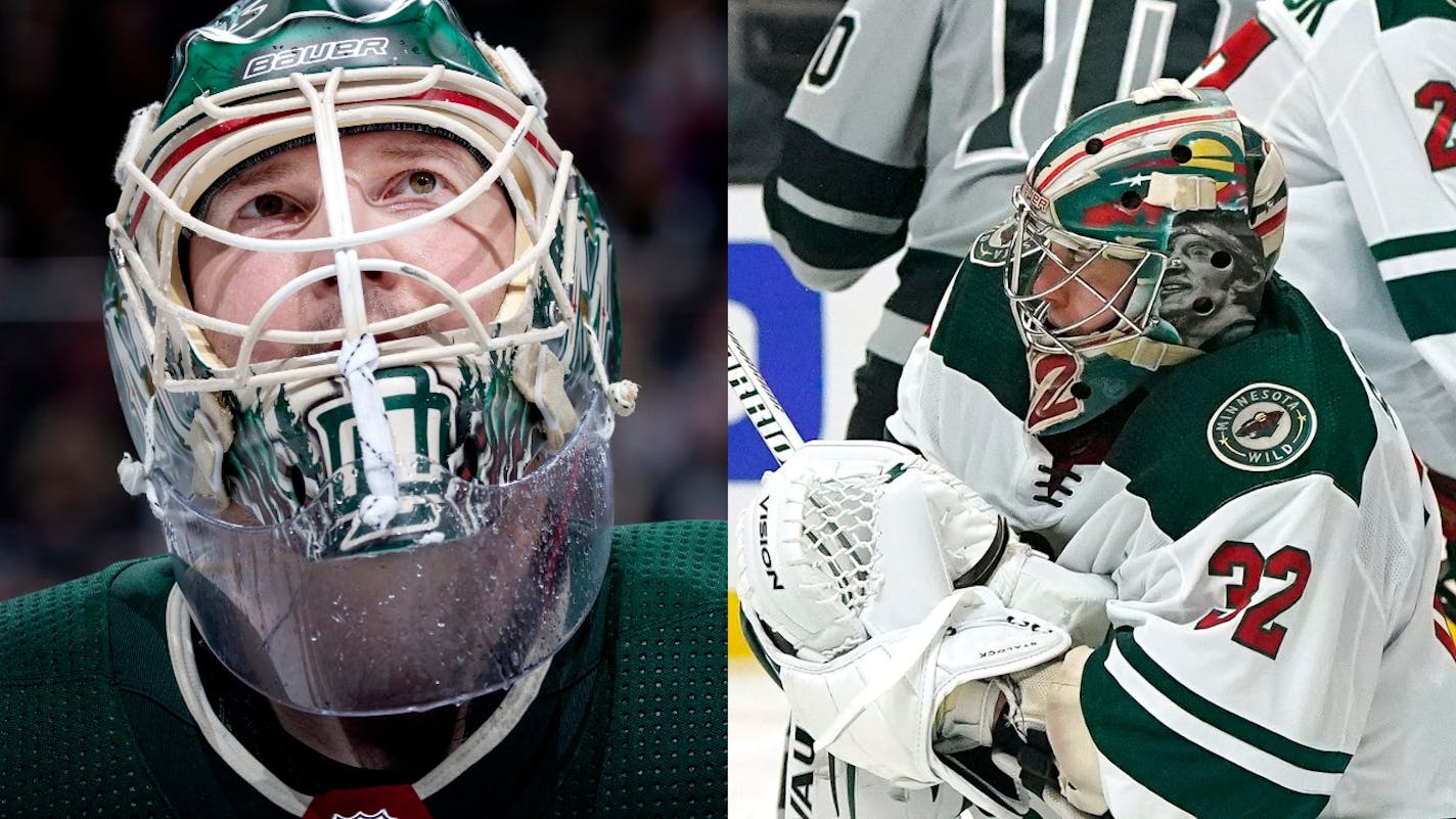 Wild goaltenders Devan Dubnyk (left) and Alex Stalock