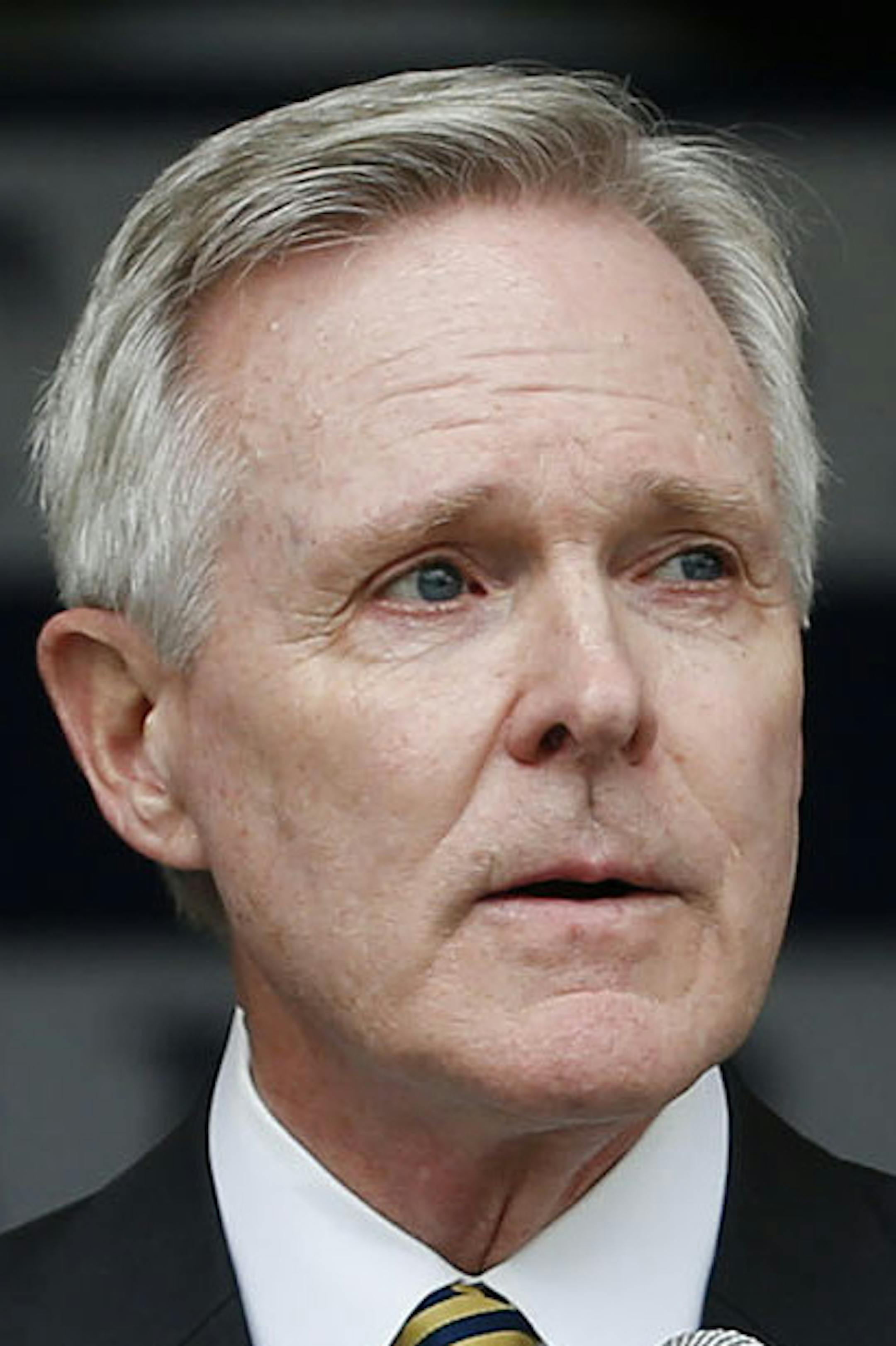 U.S. Navy Secretary Ray Mabus speaks during an awards ceremony at Doubleday Field on Saturday, July 25, 2015, in Cooperstown, N.Y. Mabus announced that a Navy ship will be named the U.S.S. Cooperstown. (AP Photo/Mike Groll) ORG XMIT: MIN2015073112140814