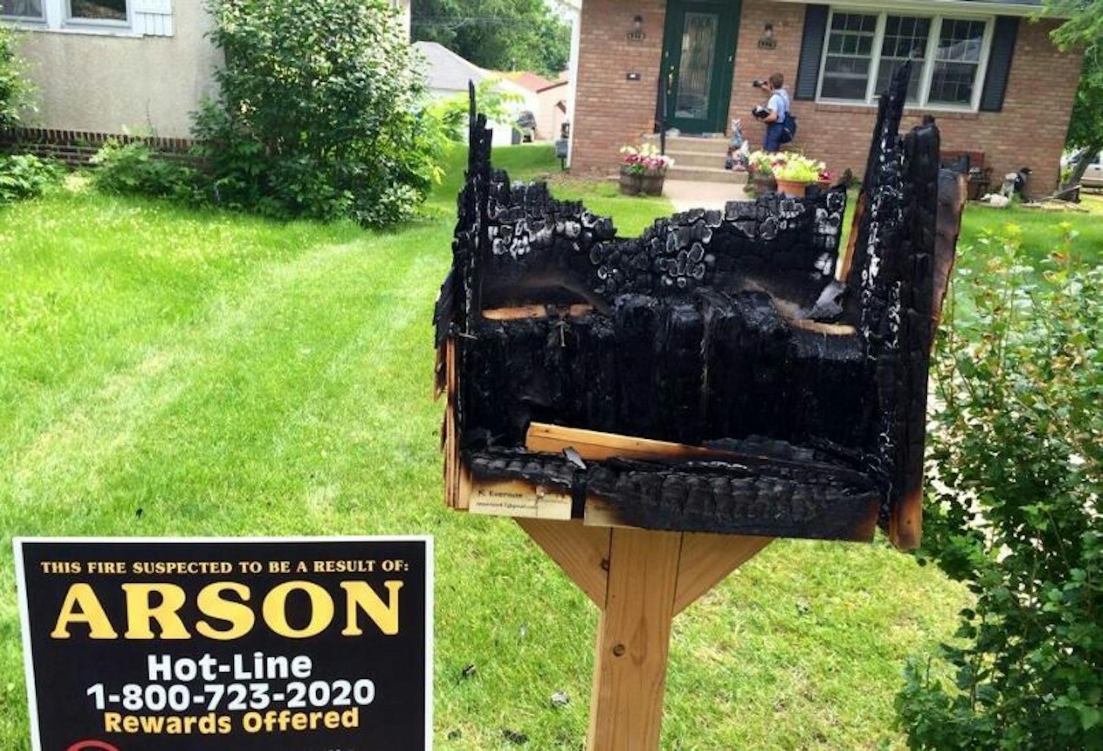 Someone set fire to a Little Free Library outside a house on Minnehaha Ave. in Minneapolis.