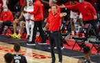 Nebraska head coach Fred Hoiberg points down court in the first half against Michigan State during an NCAA college basketball game on Saturday, Jan., 