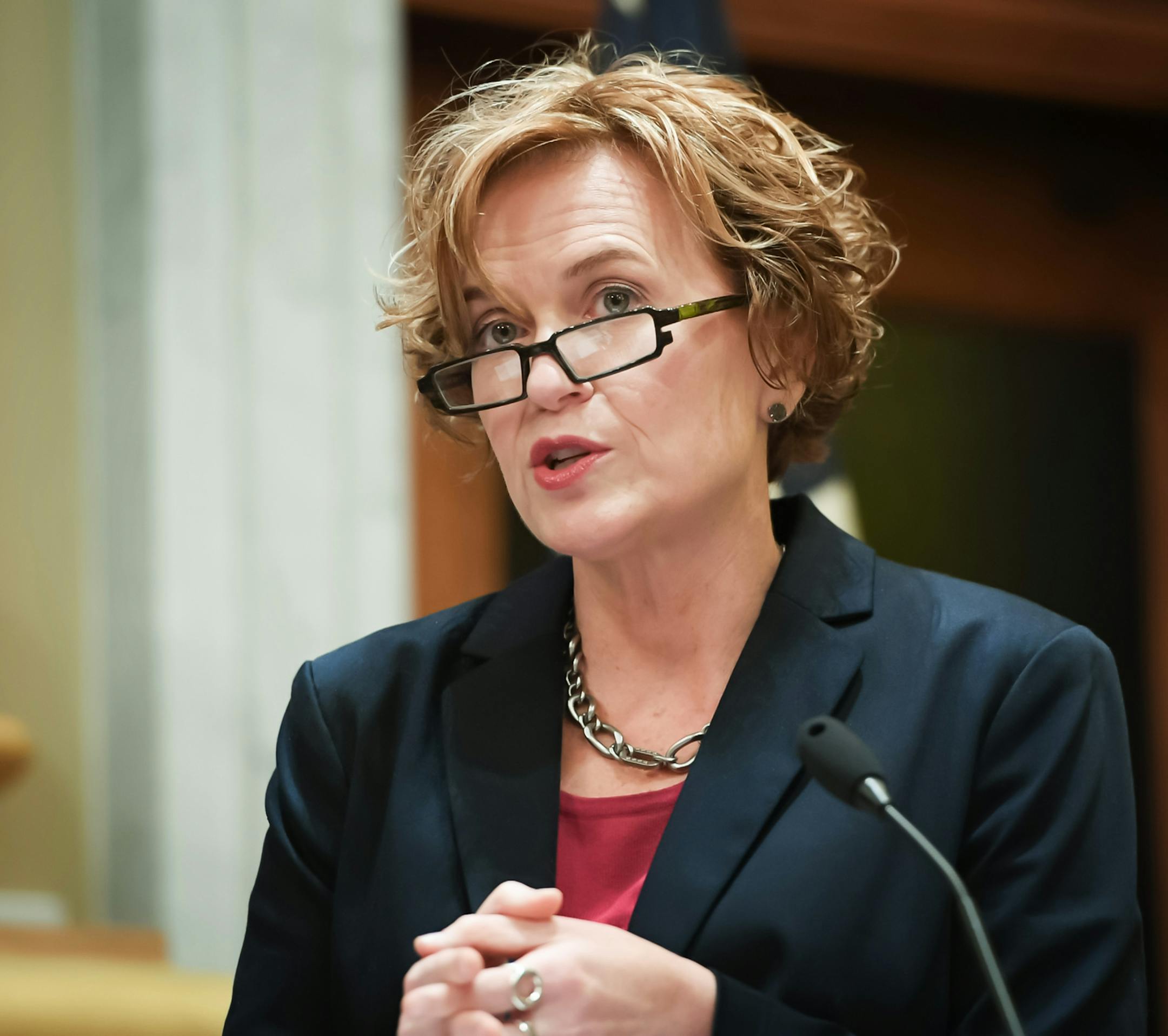 Minneapolis Mayor Betsy Hodges delivered her budget address at noon Tuesday in the City Council Chambers. ] GLEN STUBBE &#x2022; glen.stubbe@startribune.com Tuesday September 12, 2017 Minneapolis Mayor Betsy Hodges delivered her budget address at noon Tuesday in the City Council Chambers.