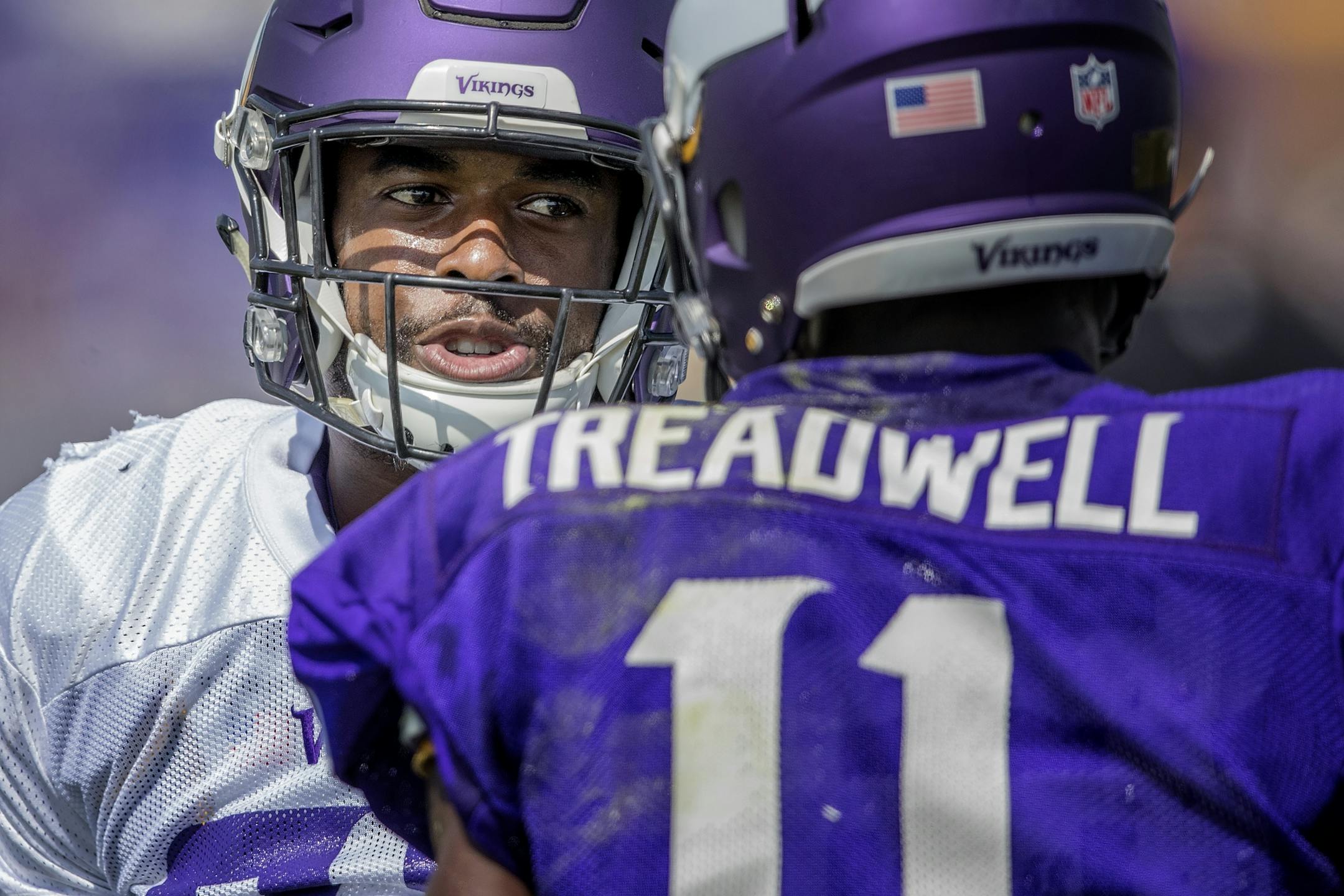 Minnesota Vikings Laquon Treadwell and Antone Exum Jr. exchanged words and got into a fight during the afternoon practice on Monday.