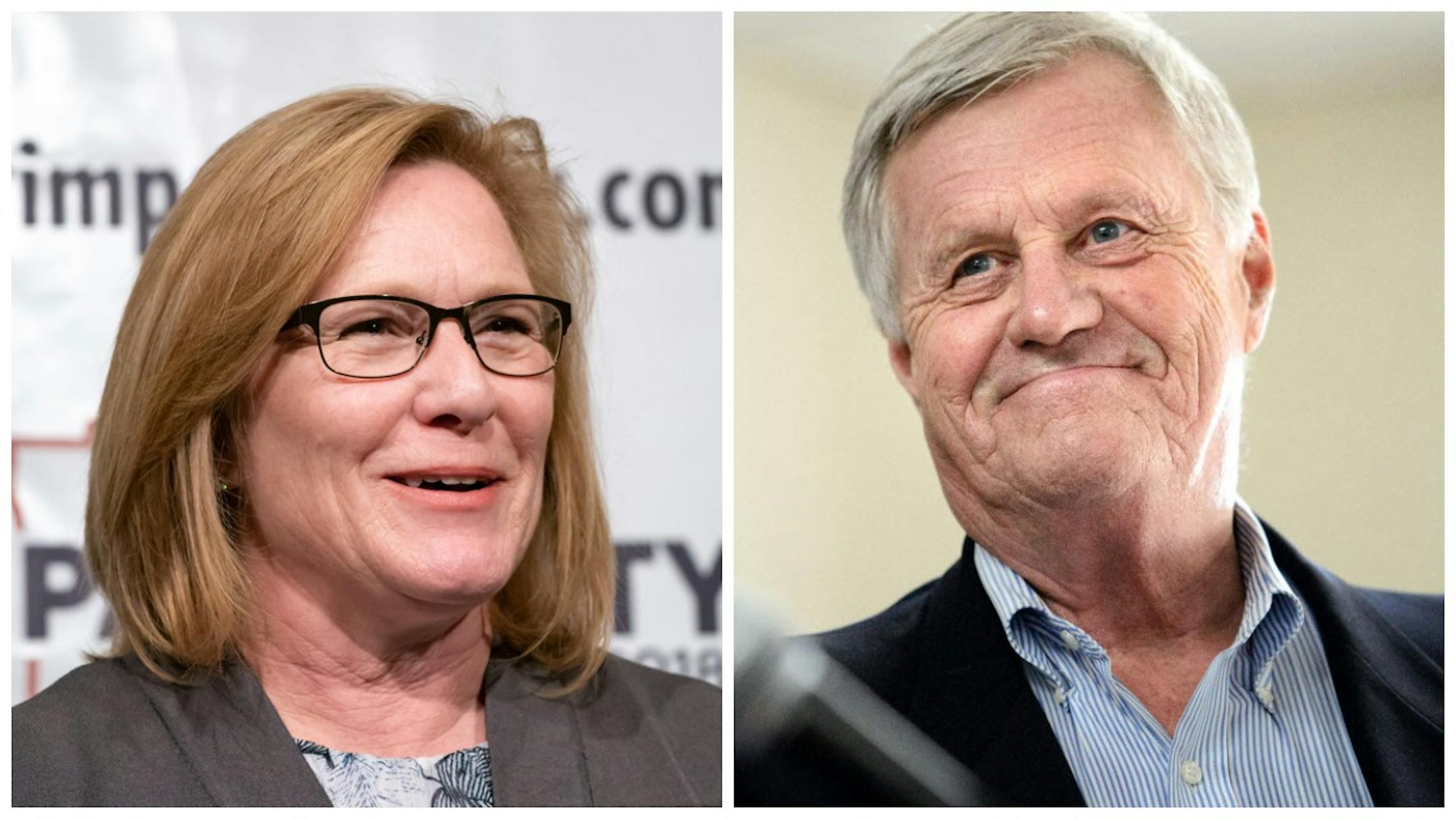 Former Lt. Gov. Michelle Fischbach, left, and U.S. Rep. Collin Peterson. The Seventh Congressional District battle sets up what could be the most competitive and closely watched House race in Minnesota.