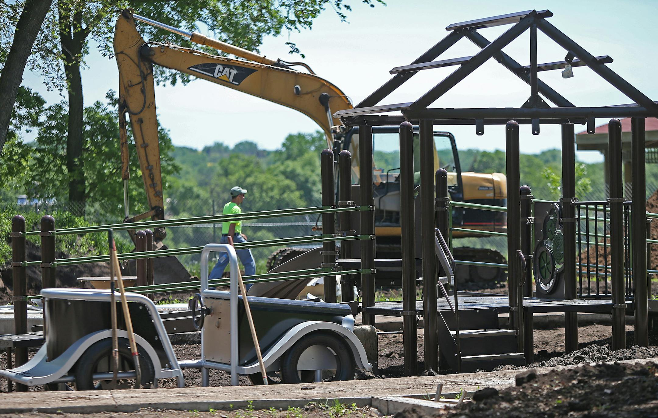 Construction continues on the Wabun playground, which is scheduled to open in early July.