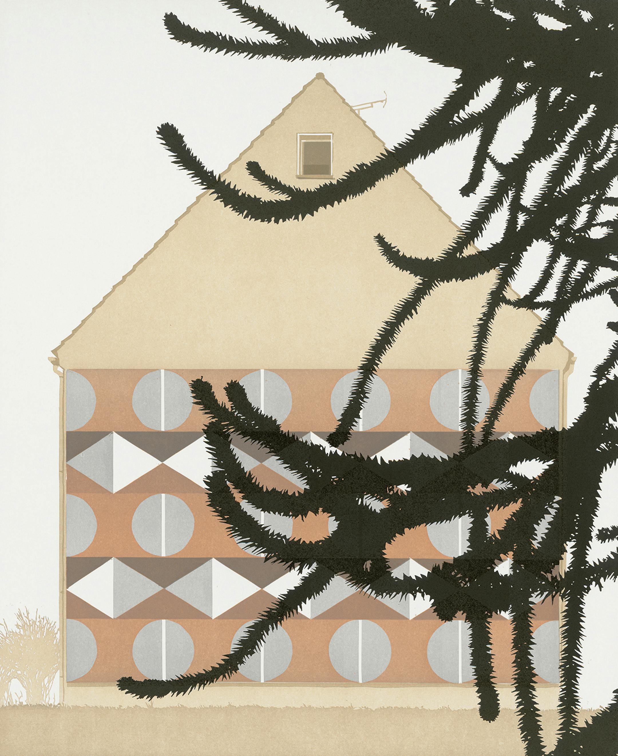 Claas Gutsche, "Vorgarten," linocut, 2014. Photo courtesy the artist.