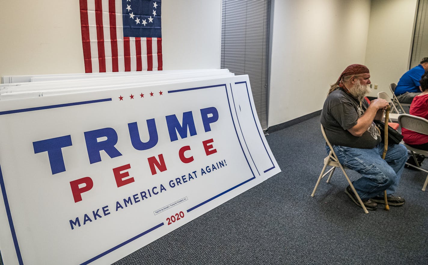 The Minnesota Republican Party's executive director has reportedly left her role, with about a month until the general election. The party has been working closely with the Trump campaign, holding events such as the watch party in Eagan pictured above.