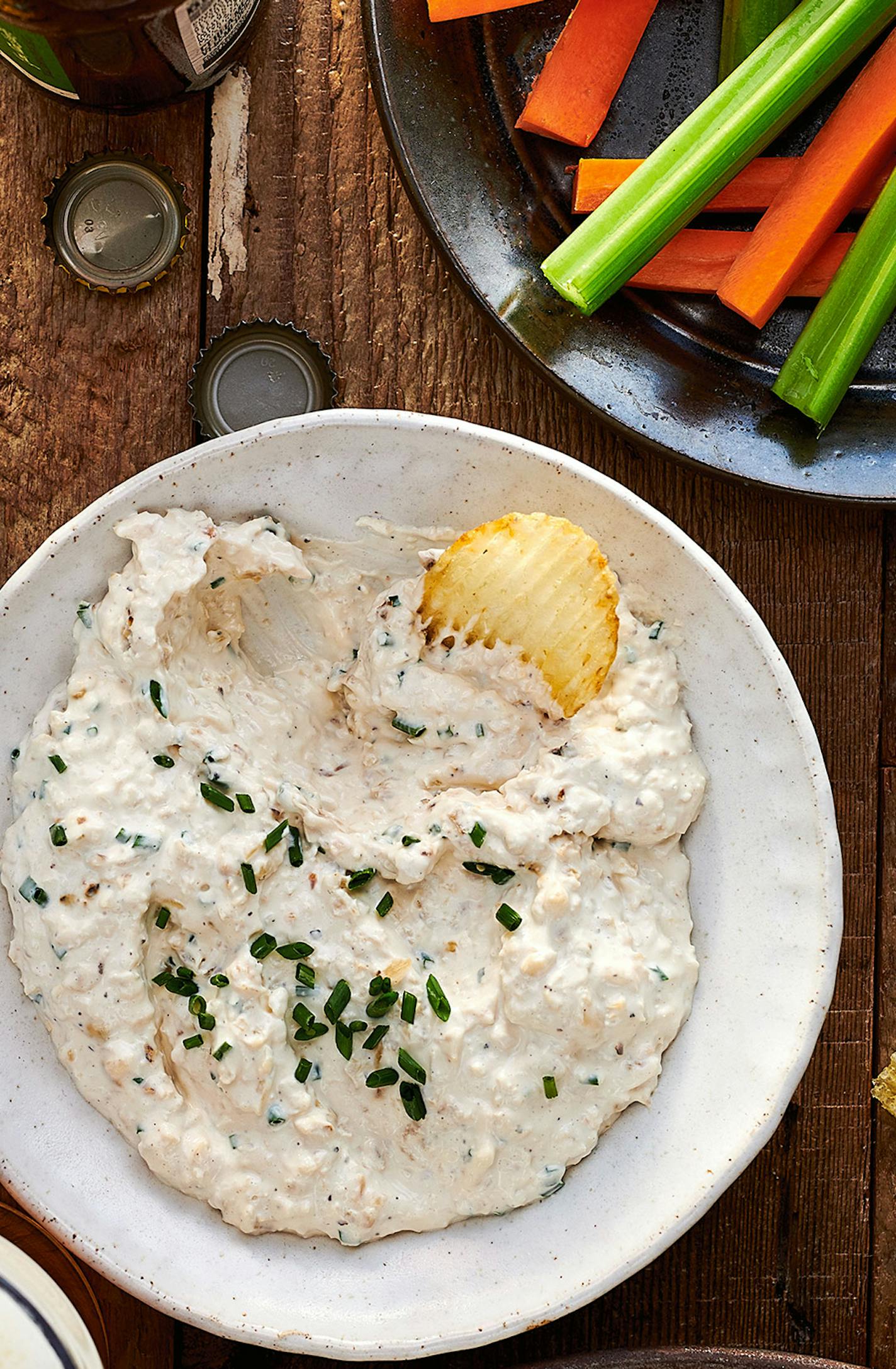 Grilled Onion and Sour Cream Dip The photo credit is Ray Kachatorian, and the credit line is: Excerpted from Weber&#x2019;s Ultimate Grilling &#xa9; 2019 by Jamie Purviance. Photography &#xa9; 2019 by Ray Kachatorian. Reproduced by permission of Houghton Mifflin Harcourt. All rights reserved.