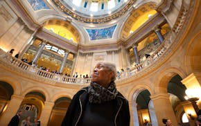 Sandra Johnson explores the State Capitol rotunda before heading to a meeting to listen to Sen. Scott Dibble, DFL-Minneapolis, on Wednesday. Minnesota