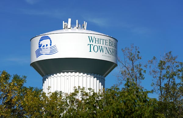 The White Bear Township water tower is seen from Bald Eagle Lake Recreation Area. BACKGROUND INFORMATION: Bald Eagle Lake Recreation Area, part of Bal