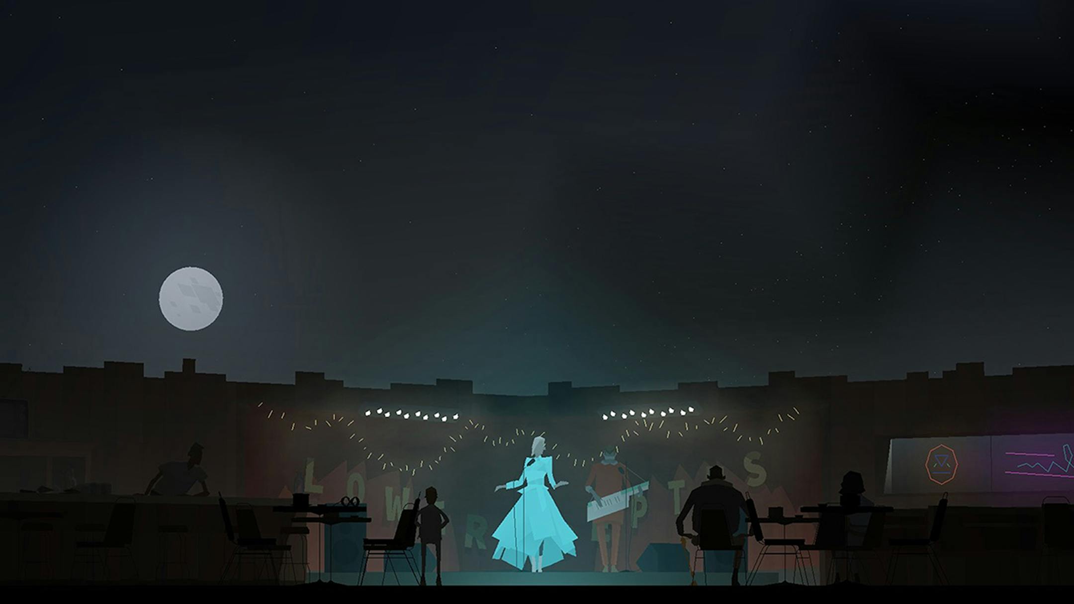 "Kentucky Route Zero: TV Edition" has some memorable moments such as this ghostly performance by Junebug and Johnny.