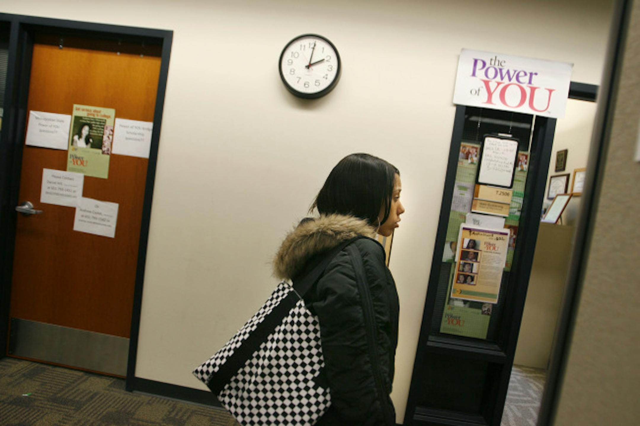 Student on the campus of Minneapolis Community and Technical College.
